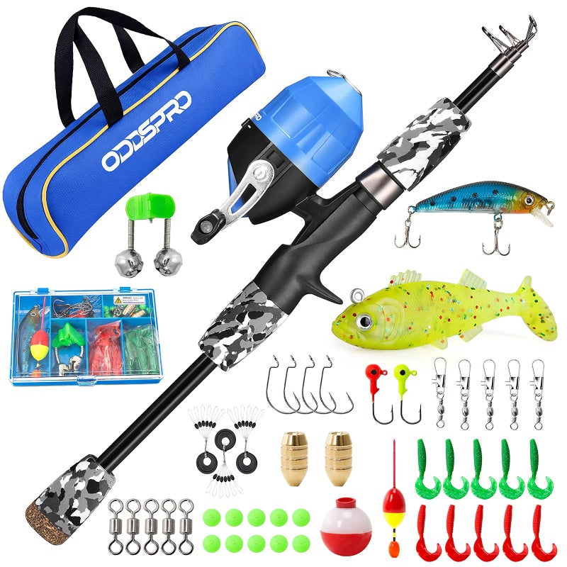 ODDSPRO Toddler Fishing Pole, Collapsible Fishing Pole and Reel Combo - Telescopic Fishing Pole for Boys Girls - Image 1
